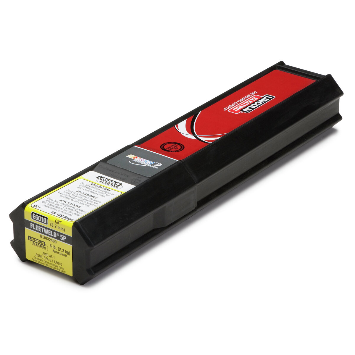 Lincoln Electric® Fleetweld® 5P Carbon Steel Stick Electrode E6010 Mild Steel 1/8 (0.125)in 20LB Plastic Tube